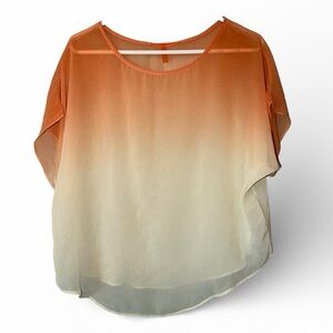 Anama Orange and Cream Ombre Blouse Sheer
